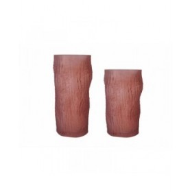 Vaso Home ESPRIT Terracotta Cristallo Moderno 14 x 14 x 21 cm