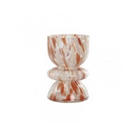 Vaso Home ESPRIT Crema Terracotta Cristallo Moderno 16 x 16 x 24 cm