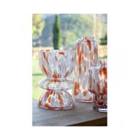 Vaso Home ESPRIT Crema Terracotta Cristallo Moderno 16 x 16 x 24 cm