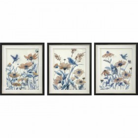 Quadro DKD Home Decor 50 x 2 x 60 cm Fiori Shabby Chic (3 Pezzi)