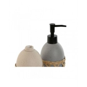 Dispenser di Sapone Home ESPRIT Grigio Crema Dolomite (2 Unità)