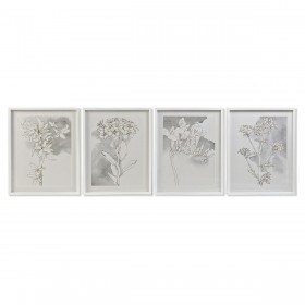 Quadro DKD Home Decor 55 x 2,5 x 70 cm Fiori Romantico (4 Pezzi)