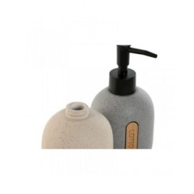 Dispenser di Sapone Home ESPRIT Nero Grigio Crema ABS Dolomite (2 Unità)
