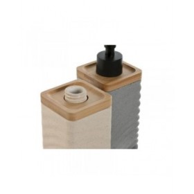 Dispenser di Sapone Home ESPRIT Nero Grigio Crema Bambù Dolomite 320 ml (2 Unità)