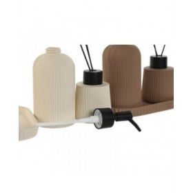 Set da Bagno Home ESPRIT Crema Terracotta ABS Dolomite 17 x 9 x 2 cm 3 Pezzi (2 Unità)