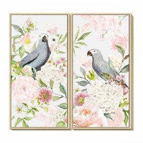Quadro DKD Home Decor 60 x 4 x 120 cm Fiori Shabby Chic (2 Unità)