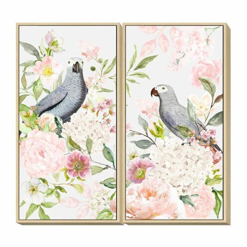 Quadro DKD Home Decor 60 x 4 x 120 cm Fiori Shabby Chic (2 Unità)
