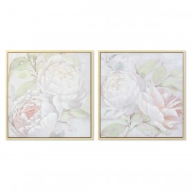 Quadro DKD Home Decor 80 x 4 x 80 cm Fiori Shabby Chic (2 Unità)