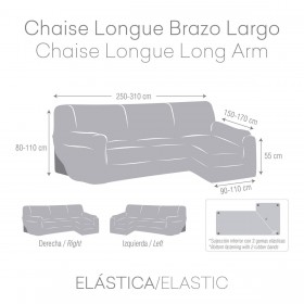 Rivestimento per chaise longue braccio lungo sinistro Eysa ULISES Azzurro 170 x 110 x 310 cm