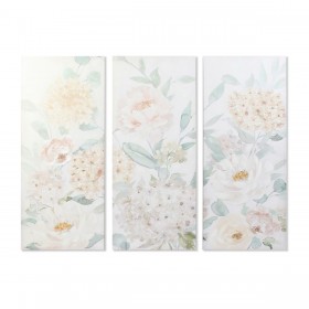 Quadro DKD Home Decor Fiori 55 x 3 x 135 cm Shabby Chic (3 Pezzi)