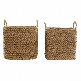 Set di Cestini DKD Home Decor Naturale Marrone Boho