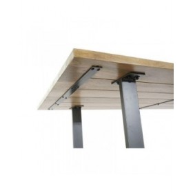 Tavolo da Pranzo Home ESPRIT Nero Naturale Metallo Legno di mango 200 x 100 x 76 cm