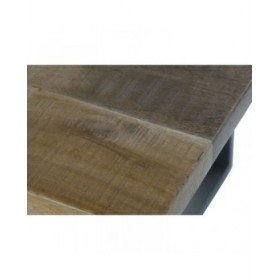 Tavolo da Pranzo Home ESPRIT Nero Naturale Metallo Legno di mango 200 x 100 x 76 cm