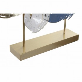 Statua Decorativa DKD Home Decor 65,4 x 9 x 51 cm Astratto Azzurro Dorato Marrone Moderno (2 Unità)