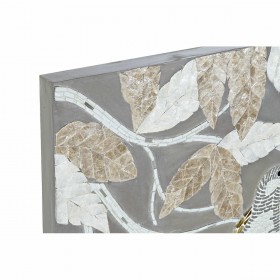 Tela DKD Home Decor Beige Grigio Foglia della pianta 90 x 4 x 70 cm