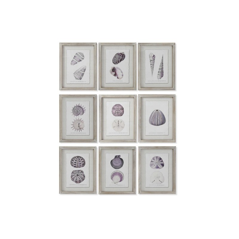 Quadro Home ESPRIT Corallo 35 x 2 x 45 cm (9 Unità)