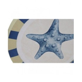 Decorazione da Parete Home ESPRIT Azzurro Bianco Mediterraneo 30 x 3 x 30 cm (4 Unità)