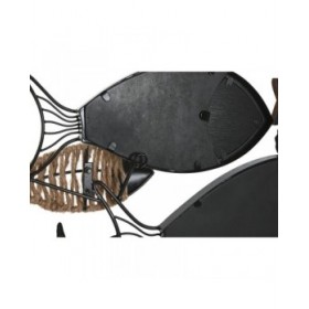 Specchio da parete Home ESPRIT Nero Naturale Pesci 83 x 5,5 x 36 cm