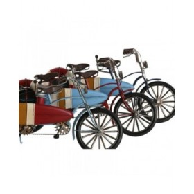 Statua Decorativa Home ESPRIT Azzurro Rosso Blu Marino 31 x 10 x 15 cm (3 Unità)
