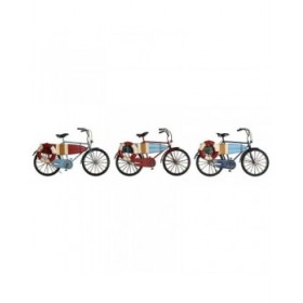 Statua Decorativa Home ESPRIT Azzurro Rosso Blu Marino 29 x 11 x 17 cm (3 Unità)
