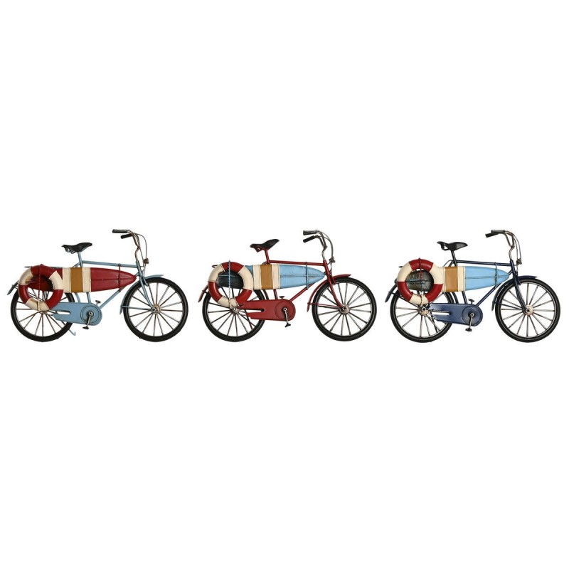 Statua Decorativa Home ESPRIT Azzurro Rosso Blu Marino 29 x 11 x 17 cm (3 Unità)