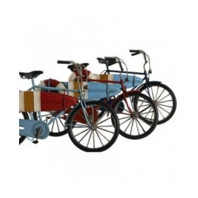 Statua Decorativa Home ESPRIT Azzurro Rosso Blu Marino 29 x 11 x 17 cm (3 Unità)