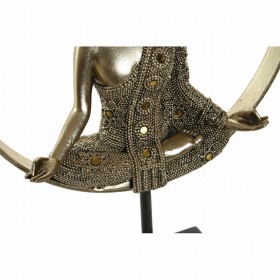 Statua Decorativa DKD Home Decor 26 x 11 x 40 cm Nero Dorato Buddha Orientale (2 Unità)