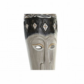 Statua Decorativa DKD Home Decor 8424001847860 Naturale Nero Ferro Bambù Maschera (19 x 10 x 78 cm)