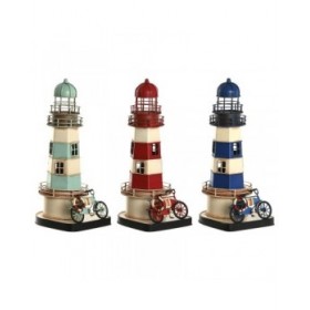 Statua Decorativa Home ESPRIT Azzurro Rosso Crema Blu cielo 13 x 13 x 32 cm (3 Unità)