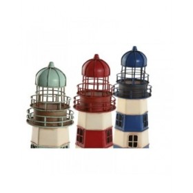 Statua Decorativa Home ESPRIT Azzurro Rosso Crema Blu cielo 13 x 13 x 32 cm (3 Unità)