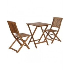 Tavolo con 2 sedie Home ESPRIT Marrone 60 x 60 x 74 cm
