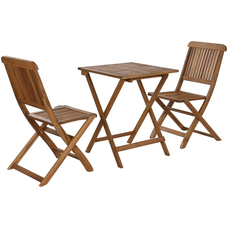 Tavolo con 2 sedie Home ESPRIT Marrone 60 x 60 x 74 cm