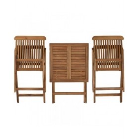 Tavolo con 2 sedie Home ESPRIT Marrone 60 x 60 x 74 cm