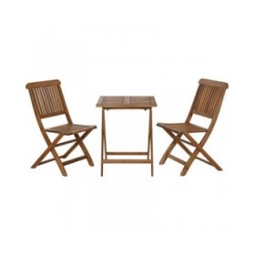 Tavolo con 2 sedie Home ESPRIT Marrone 60 x 60 x 74 cm