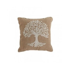 Cuscino Home ESPRIT Bianco Marrone Albero Romantico 45 x 15 x 45 cm (2 Unità)