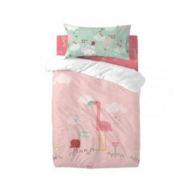 Set di copripiumino HappyFriday Moshi Moshi Hola Multicolore Culla Neonato 2 Pezzi