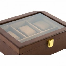 Scatola-Portagioie DKD Home Decor Marrone Legno Cristallo Legno MDF 21 x 18 x 8 cm
