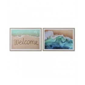 Quadro Home ESPRIT Spiaggia Mediterraneo 72,5 x 3 x 52,5 cm (2 Unità)