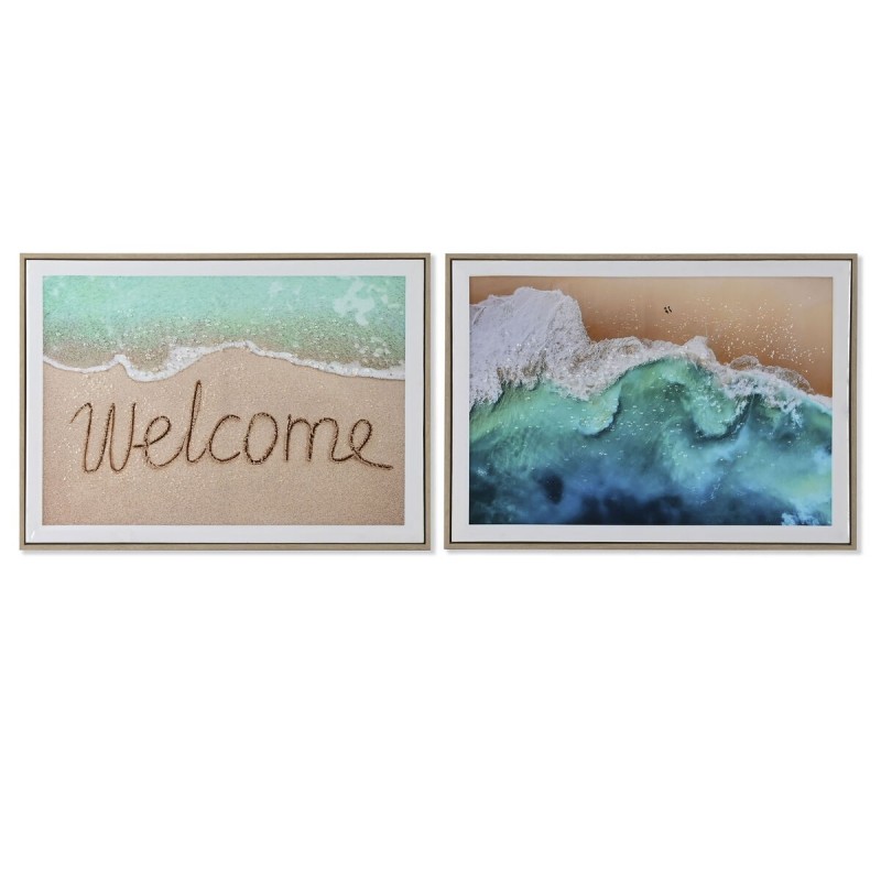 Quadro Home ESPRIT Spiaggia Mediterraneo 72,5 x 3 x 52,5 cm (2 Unità)