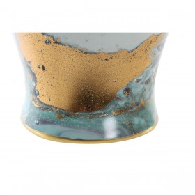 Vaso DKD Home Decor Porcellana Azzurro Dorato Moderno (23 x 23 x 43 cm)