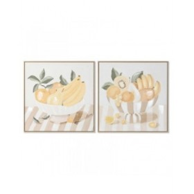Quadro Home ESPRIT Giallo Beige Cottage 80 x 4 x 80 cm (2 Unità)