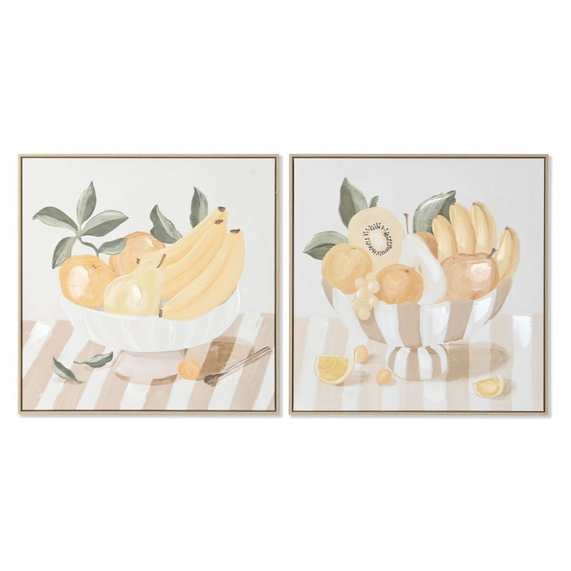 Quadro Home ESPRIT Giallo Beige Cottage 80 x 4 x 80 cm (2 Unità)