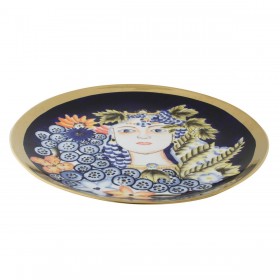 Centrotavola DKD Home Decor ‎S3020486 Viso Porcellana Azzurro Multicolore (42 x 42 x 4 cm)
