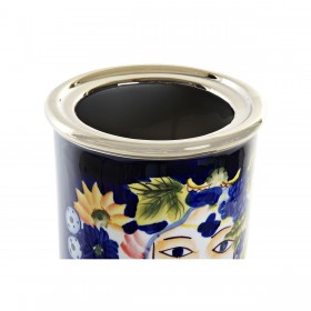 Vaso DKD Home Decor S3020492 Viso Porcellana Nero Multicolore Shabby Chic (15 x 15 x 38 cm)