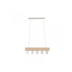 Lampadario Home ESPRIT Bianco Nero Marrone Chiaro Legno 50 W 80 x 10 x 30 cm