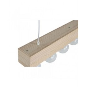Lampadario Home ESPRIT Bianco Nero Marrone Chiaro Legno 50 W 80 x 10 x 30 cm