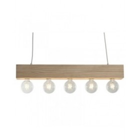 Lampadario Home ESPRIT Bianco Nero Marrone Chiaro Legno 50 W 80 x 10 x 30 cm