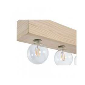 Lampadario Home ESPRIT Bianco Nero Marrone Chiaro Legno 50 W 80 x 10 x 30 cm