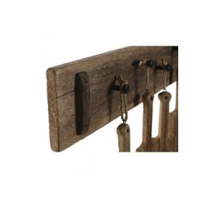 Appendiabiti da parete Home ESPRIT Naturale Legno di paulownia 89 x 6 x 62 cm