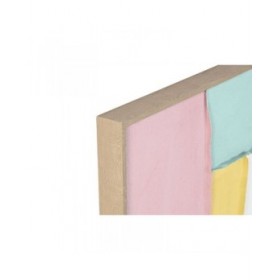 Quadro Home ESPRIT Bianco Rosa Turchese Astratto Città 102 x 4,5 x 102 cm (2 Unità)